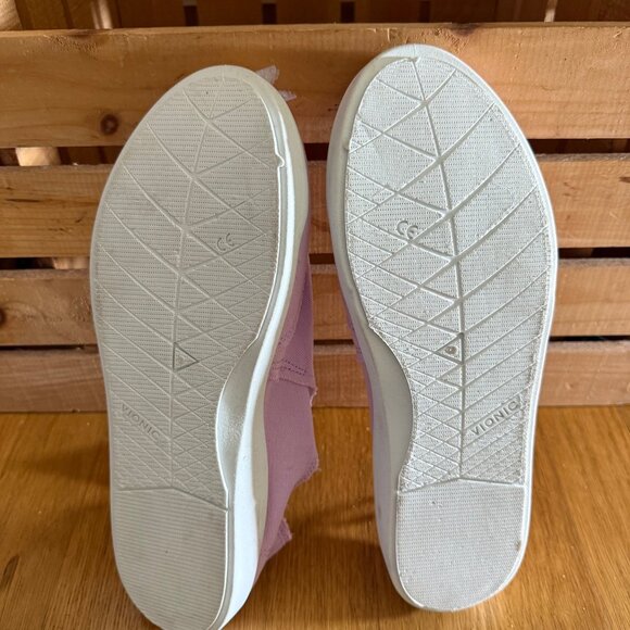 Vionic Beach Size 8 Rose Pink Malibu Canvas Lifestyle Flats Slip On Comfort Shoe - Picture 13 of 15